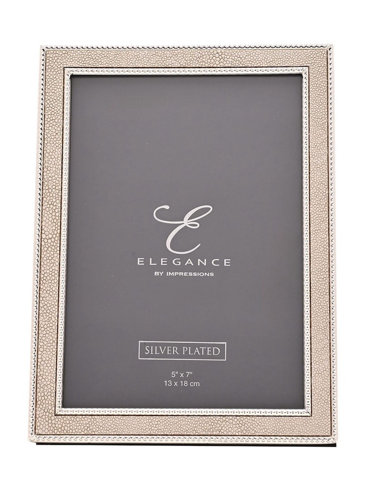 Widdop Silver Metal Plated Faux Shagreen Photo Frame - Image 2 of 6