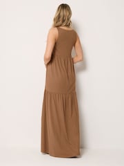 Long Tall Sally Brown Sleeveless Tiered Maxi Dress - Image 4 of 6