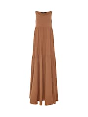 Long Tall Sally Brown Sleeveless Tiered Maxi Dress - Image 6 of 6