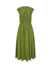 Long Tall Sally Green Pleated Tie Front Midi Dress - Image 5 of 5