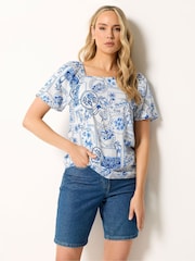 Long Tall Sally Blue Square Neck Blouse - Image 1 of 5