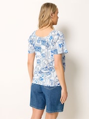 Long Tall Sally Blue Square Neck Blouse - Image 3 of 5