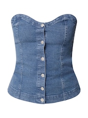 Long Tall Sally Blue Denim Bandeau Top - Image 5 of 5
