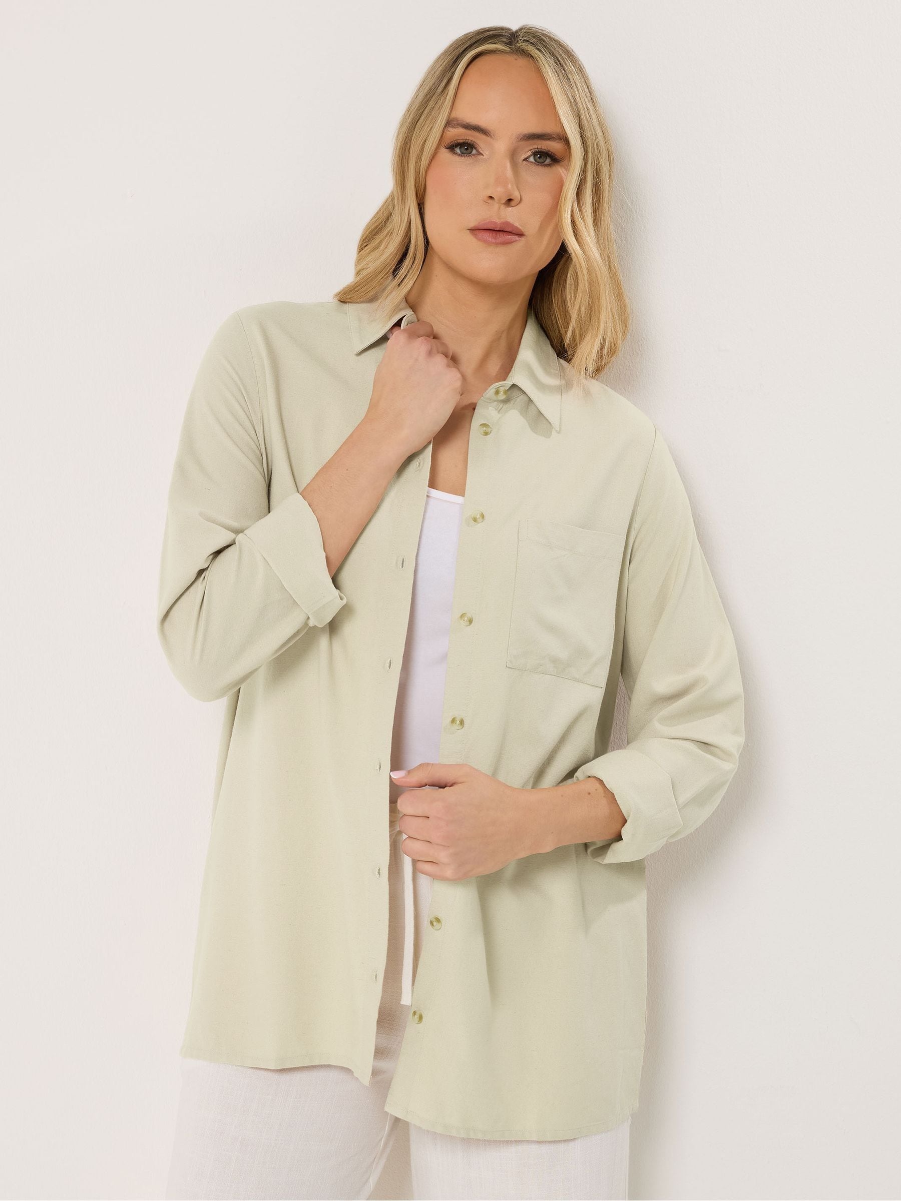 Long Tall Sally Women's Tall Long Sleeve Shirt in Natural | Size: 14 - Image 2