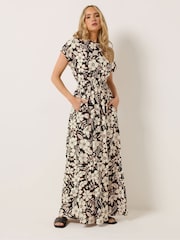 Negro - Long Tall Sally Floral Shirred Waist Dress - Imagen 2 de 5