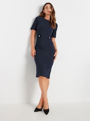 Long Tall Sally Blue Tailored Midi Dress - Image 1 of 9