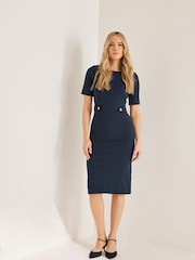 Long Tall Sally Blue Tailored Midi Dress - Image 6 of 9