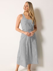 Long Tall Sally Black Gingham Sleeveless Pleated Midaxi Dress - Image 1 of 6