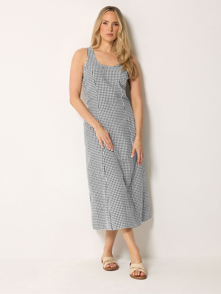 Long Tall Sally Black Gingham Sleeveless Pleated Midaxi Dress - Image 2 of 6 Long Tall Sally Black Gingham Sleeveless Pleated Midaxi Dress - Image 2 of 6