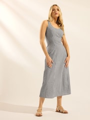 Long Tall Sally Black Gingham Sleeveless Pleated Midaxi Dress - Image 5 of 6