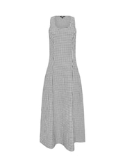 Long Tall Sally Black Gingham Sleeveless Pleated Midaxi Dress - Image 6 of 6