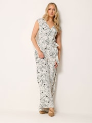 Long Tall Sally Natural Sketch Floral Jumpsuit - Image 1 of 6
