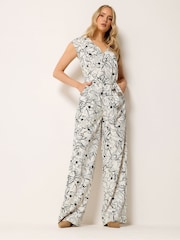 Long Tall Sally Natural Sketch Floral Jumpsuit - Image 2 of 6