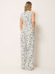 Long Tall Sally Natural Sketch Floral Jumpsuit - Image 3 of 6