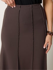 Long Tall Sally Brown Seamed Maxi Flare Skirt - Image 4 of 5