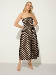 Long Tall Sally Polka Dot Pleated Bardot Dress - Imagen 3 de 5
