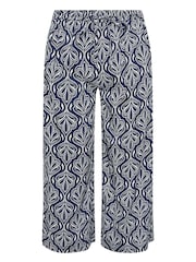M&Co Blue Petite Abstract Print Wide Leg Culottes - Image 5 of 5