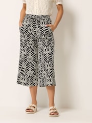 M&Co Black Petite Printed Culottes - Image 1 of 5