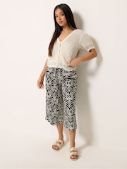 M&Co Black Petite Printed Culottes - Image 2 of 5