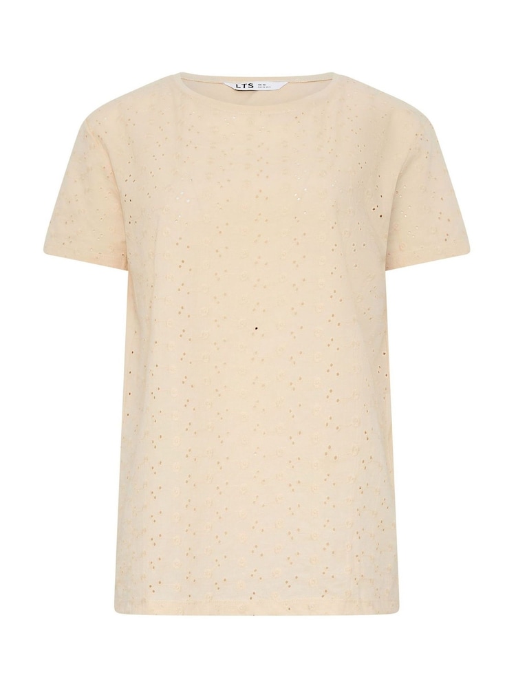 Long Tall Sally Cream Embroidered Front T-Shirt - Image 5 of 5