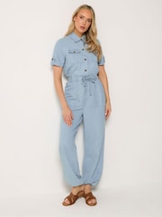 Long Tall Sally Blue Lightweight Jumpsuit - Image 1 of 4