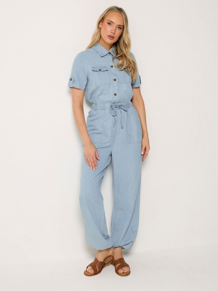 Long Tall Sally Blue Lightweight Jumpsuit - Image 1 of 4
