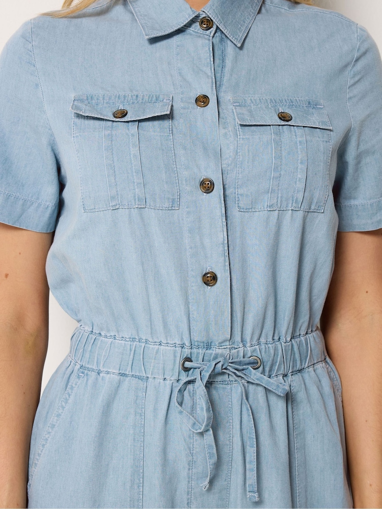 Long Tall Sally Blue Lightweight Jumpsuit - Image 4 of 4
