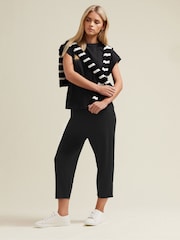M&Co Black Elasticated Waist Cropped Hareem Trousers - Image 5 of 5