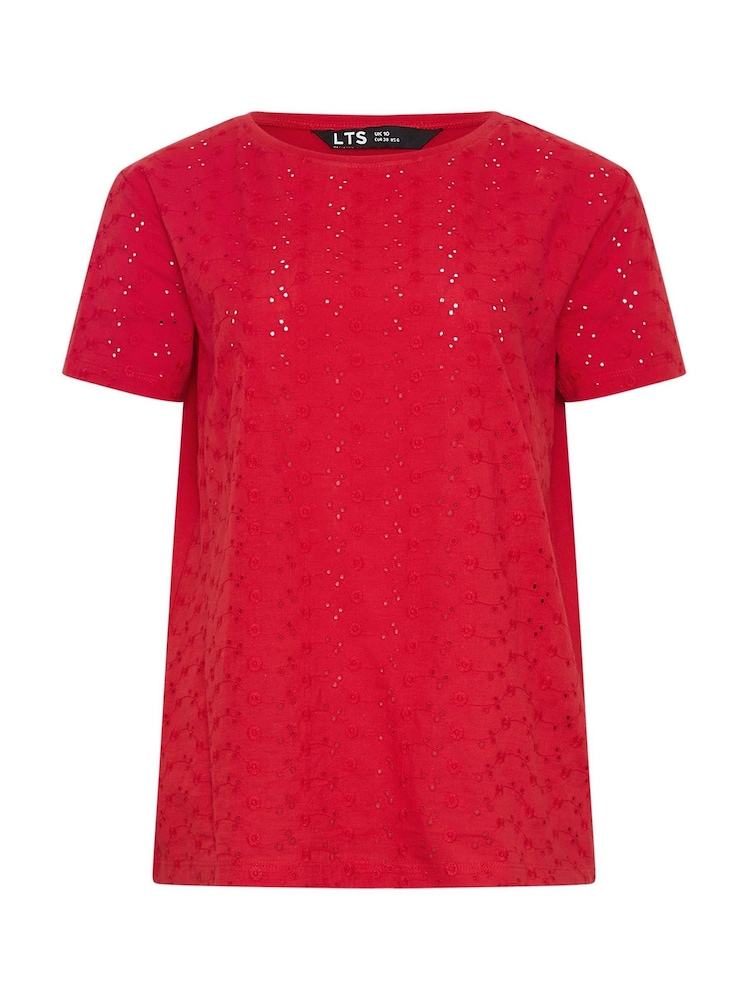 Long Tall Sally Red Embroidered Front T-Shirt - Image 5 of 5