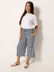 M&Co Blue Abstract Print Wide Leg Culottes - Image 2 of 5