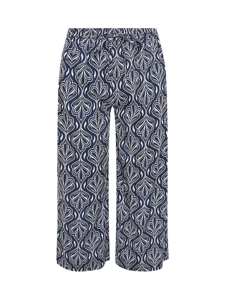 M&Co Blue Abstract Print Wide Leg Culottes - Image 5 of 5