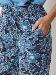 M&Co Blue Printed Wide Leg Trousers - Image 4 of 5