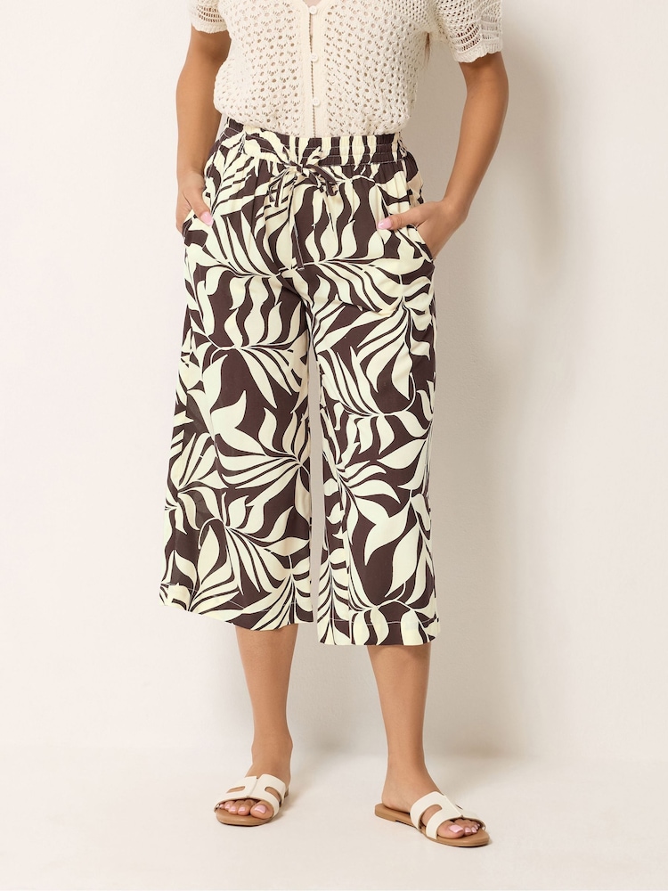 M&Co Purple Printed Cropped Trousers - Image 1 of 5 M&Co Purple Printed Cropped Trousers - Image 1 of 5