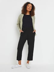 M&Co Black Elasticated Waist Cropped Hareem Trousers - Image 2 of 4