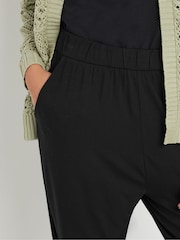 M&Co Black Elasticated Waist Cropped Hareem Trousers - Image 4 of 4