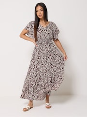 M&Co Purple Petite Printed Maxi Dress - Image 1 of 5