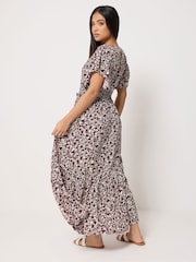 M&Co Purple Petite Printed Maxi Dress - Image 2 of 5