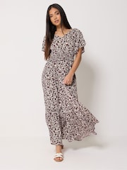 M&Co Purple Petite Printed Maxi Dress - Image 3 of 5