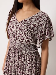 M&Co Purple Petite Printed Maxi Dress - Image 4 of 5