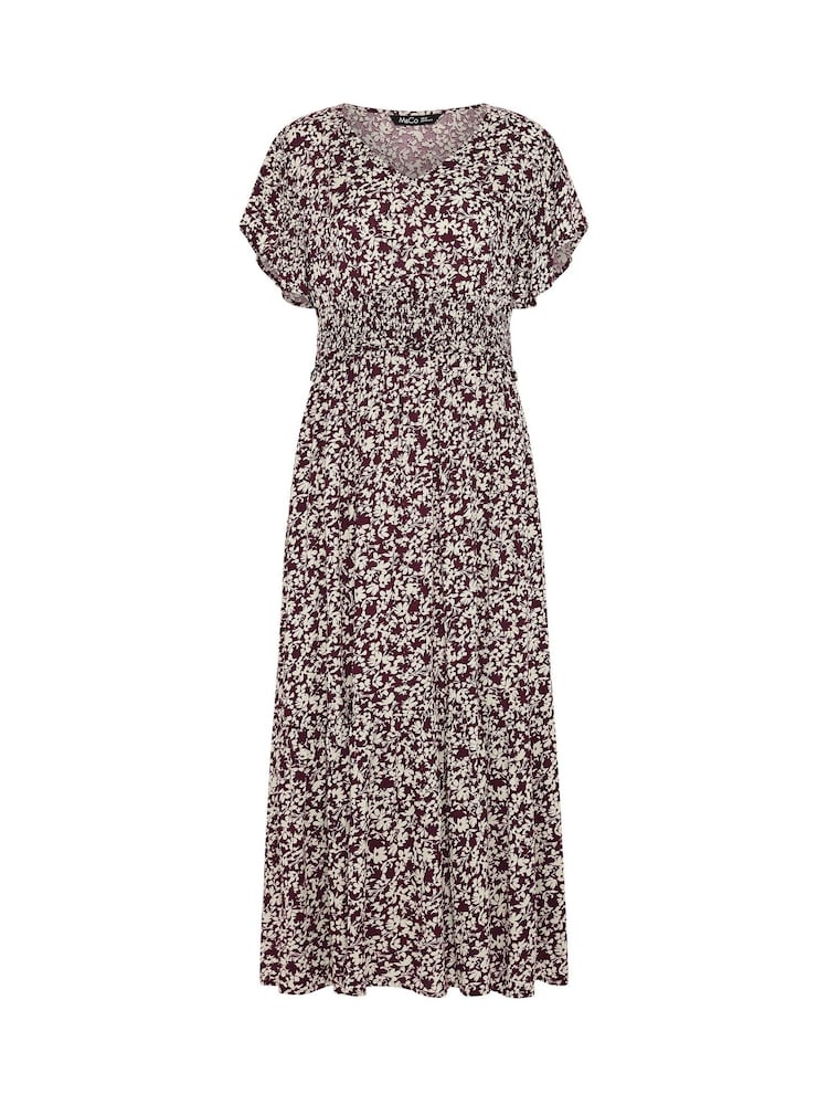M&Co Purple Petite Printed Maxi Dress - Image 5 of 5 M&Co Purple Petite Printed Maxi Dress - Image 5 of 5