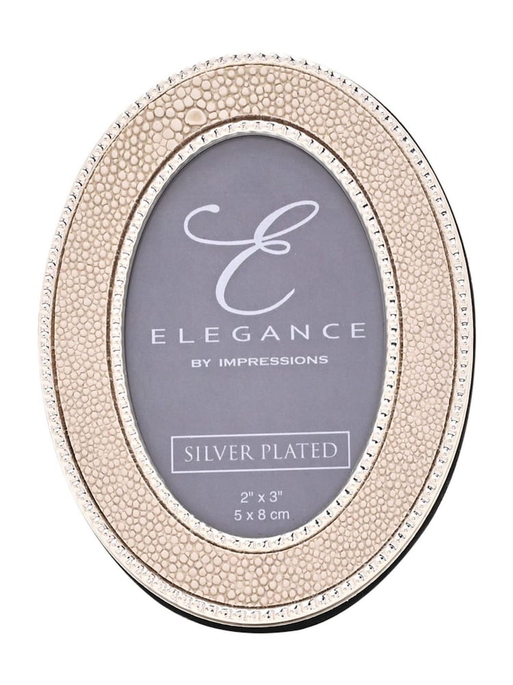 Widdop Cream Metal Plated Faux Shagreen Photo Frame - Image 2 of 6