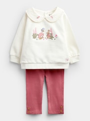Jojo Maman Bébé Flopsy Appliqué Collar Sweatshirt & Leggings Set - Slika 1 od 7