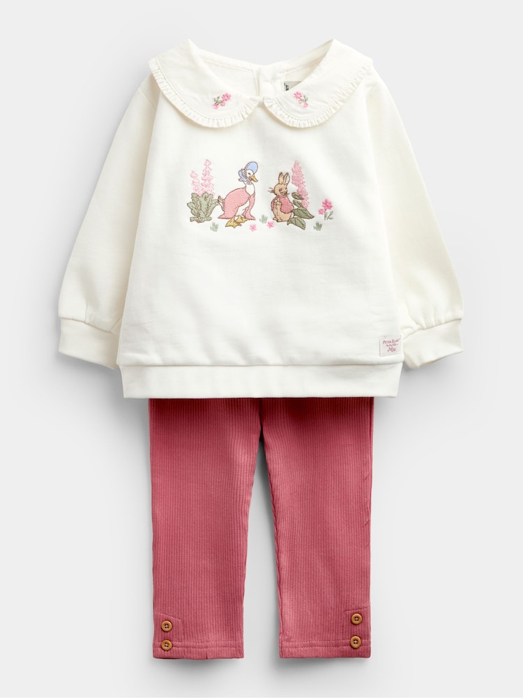Jojo Maman Bébé Flopsy Appliqué Collar Sweatshirt & Leggings Set - Slika 1 od 7 Jojo Maman Bébé Flopsy Appliqué Collar Sweatshirt & Leggings Set - Slika 1 od 7