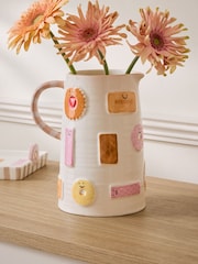 White/Pink Biscuit Character Ceramic Jug Vase - Image 1 of 5