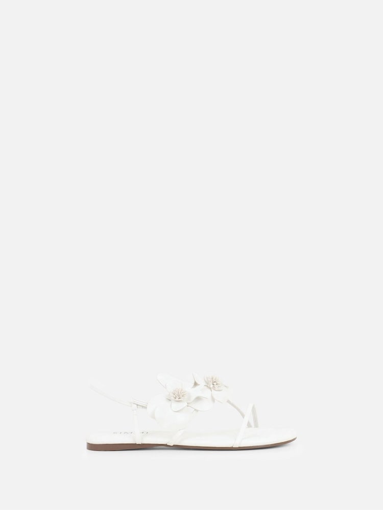 Simmi London Bonnie Flower Detail Flat Sandals - Imaginea 2 din 4