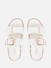 Weiß - Simmi London Nancy Buckle Detail Footbed Slides - Bild 3 von 4