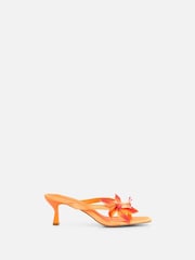 Simmi London Orange Ruby Flower Detail Mules - Image 2 of 4