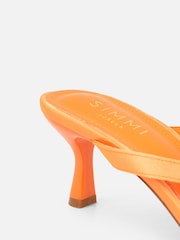 Simmi London Orange Ruby Flower Detail Mules - Image 3 of 4
