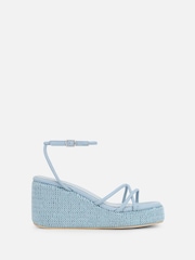 Simmi London Blue Winnie Wedge Heeled Sandals - Image 2 of 4