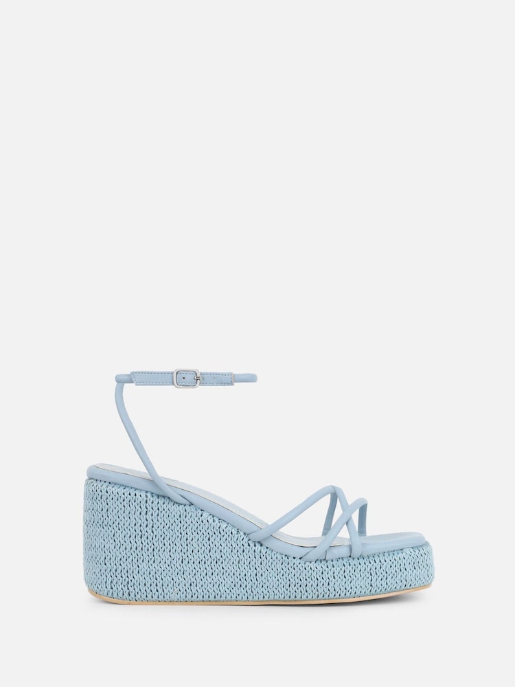 Simmi London Blue Winnie Wedge Heeled Sandals - Image 2 of 4